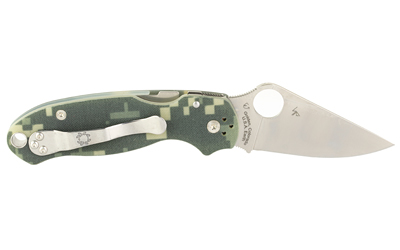 Spyderco Para 3 folding knife with digital camo G-10 handle and black blade