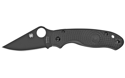 Spyderco Para 3 Lightweight folding knife, 2.92-inch CTS BD1N blade, black DLC finish, black textured FRN handle