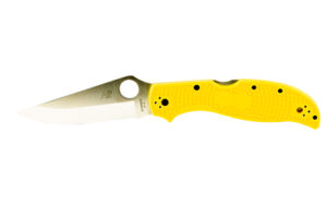 Spyderco Stretch 2 XL Lightweight Salt folding knife with 3.95 in H-2 blade and yellow FRN handle