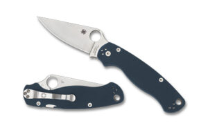Spyderco Para Military 2 folding knife with CPM SPY27 blade and cobalt blue G-10 handle