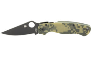 Spyderco Para Military 2 folding knife 3.44-inch plain edge digital camo G-10 handle
