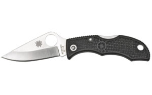 Spyderco Ladybug 3 folding knife with 1.94-inch VG-10 clip-point blade and black FRN handle
