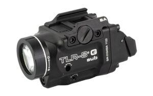 Streamlight TLR-8 G Sub weapon light with green laser, black anodized finish, fits Springfield Hellcat