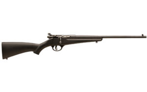 Savage Rascal youth .22 LR rifle with black synthetic stock and adjustable peep sights