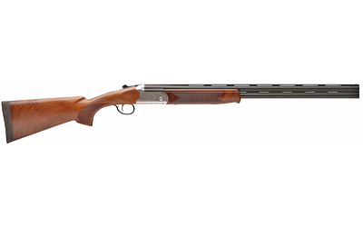 Stevens 555 E 16ga over-under shotgun 28 inch vent-rib barrel engraved receiver walnut stock