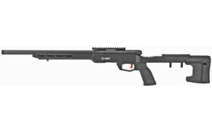 Savage B17 Precision 17 HMR bolt-action rifle with 18 inch threaded barrel and MDT aluminum chassis in black