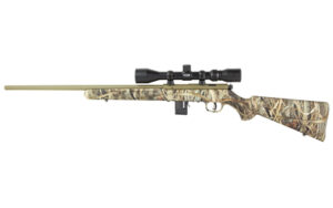 Savage 93 XP .17 HMR bolt-action rifle in brush camo with factory-mounted 3-9x40 scope