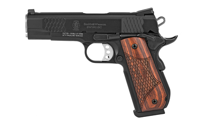 Smith & Wesson SW1911SC .45 ACP 4.25 inch scandium frame black slide wood laminate grips