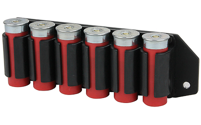 TACSTAR SideSaddle 6-shot shotshell carrier, black polymer with aluminum mounting plate, fits Remington 870/1100/11-87 12 gau