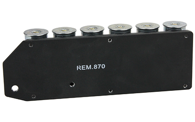 TACSTAR SideSaddle 6-shot shotshell carrier, black polymer with aluminum mounting plate, fits Remington 870/1100/11-87 12 gau