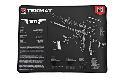 TekMat Ultra 15x20 1911 pistol cleaning mat, neoprene, printed exploded diagram