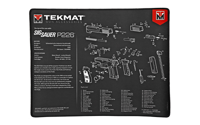 TekMat Ultra 15x20 cleaning mat for Sig P226 black and white parts diagram