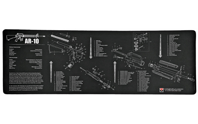 TekMat AR-10 12x36 cleaning mat black with exploded parts diagram