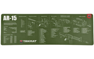 TekMat AR-15 cleaning mat 12x36 Olive Drab with exploded parts diagram