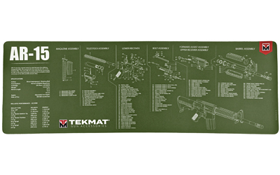 TekMat AR-15 cleaning mat 12x36 Olive Drab with exploded parts diagram