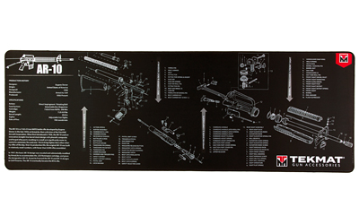 TekMat Ultra AR-10 cleaning mat 15x44 black white rubber parts diagram