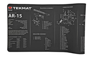 TekMat Ultra 15x44 AR-15 bench cleaning mat black with exploded parts diagram