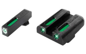 Truglo TFX tritium and fiber-optic day/night sights for Glock low-profile pistols, green front with white outline