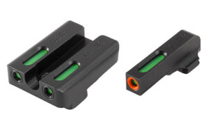 TruGlo TFX Pro SIG #6/#8 tritium and fiber-optic handgun sight set, green tritium with orange outline