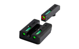 Truglo TFX Pro tritium and fiber-optic front and rear sights for Taurus 709 Slim, orange front ring and green rear