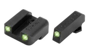 Truglo Brite-Site TG231G1A green tritium front and rear handgun sight set on black nitride frame