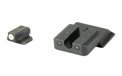 Truglo Tritium Pro night sights for S&W M&P Shield — white outline front, green tritium rear