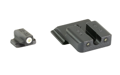 Truglo Tritium Pro night sights for S&W M&P Shield — white outline front, green tritium rear