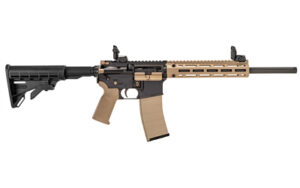 Tippmann Arms M4-22 .22 LR AR-style rifle in flat dark earth with 16-inch threaded barrel