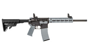 Tippmann Arms M4-22 .22 LR rifle with 16-inch threaded barrel in gray and black