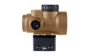 Trijicon MRO SD 1x25 2 MOA red dot sight in coyote with full co-witness mount