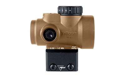 Trijicon MRO SD 1x25mm 2 MOA green dot reflex sight in Coyote finish with full co-witness mount