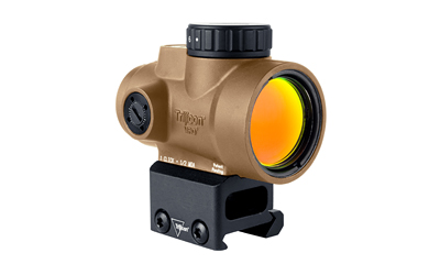 Trijicon MRO SD 1x25mm 2 MOA green dot reflex sight in Coyote finish with full co-witness mount