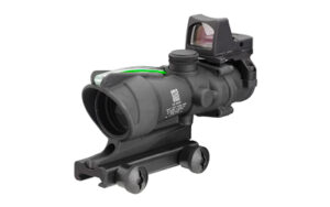 Trijicon ACOG 4x32 TA31-D-100548 with green chevron reticle and RMR Type 2 on TA51 mount