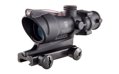 Trijicon ACOG TA31F 4x32 scope with red chevron reticle and TA51 mount, matte black