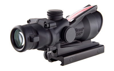Trijicon ACOG TA31F 4x32 scope with red chevron reticle and TA51 mount, matte black