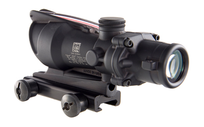 Trijicon ACOG TA31F 4x32 scope with red chevron reticle and TA51 mount, matte black
