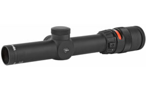 Trijicon AccuPoint 1-4x24 30mm riflescope with BAC red triangle post reticle, matte black