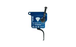 TriggerTech Rough Diamond left-hand flat straight trigger for Remington 700, black finish