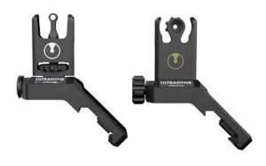 Ultradyne C2 folding front and rear offset aperture sight set, black, Picatinny fit