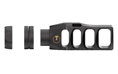 Ultradyne Pegasus muzzle compensator for 6.5mm Creedmoor, 5/8-24 threads, black stainless