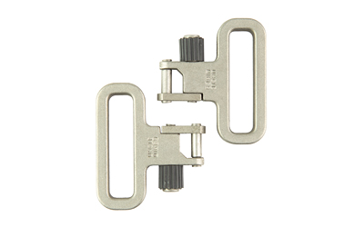 Uncle Mike's Mil-Spec 1.25 in QD swivel set, stainless steel MIM, gray finish