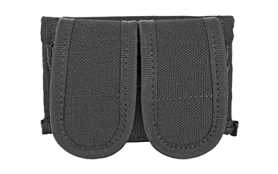 Uncle Mike's Universal Double Speedloader Case in black Cordura nylon, holds two .38-.45 speedloaders, fits up to 2.25" belts