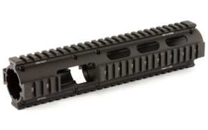 Leapers UTG MTU015 carbine-length drop-in quad rail handguard, black, extended front