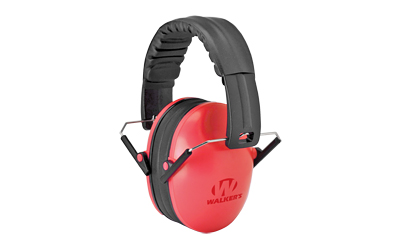 Walkers youth passive earmuff 23 dB NRR coral black folding over-the-head