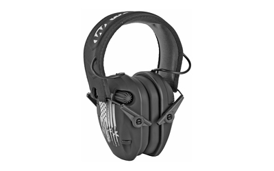 Walkers Razor Freedom Series electronic earmuff 23 dB NRR black with distressed U.S. flag