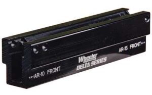 Wheeler Delta Series AR upper Picatinny rail vise block in black aluminum