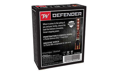 Winchester PDX1 Defender .410 Bore 3-inch shotshell box and shell