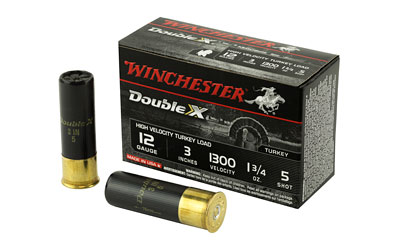 Winchester Double X 12ga 3in turkey shotshell box, 1-3/4 oz #5 copper-plated lead