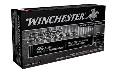 Winchester Super Suppressed .45 ACP 230 gr FMJ 50 rd box