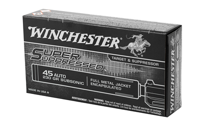 Winchester Super Suppressed .45 ACP 230 gr FMJ 50 rd box